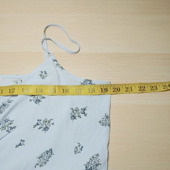NWT MANGO Light Blue Floral Ruched Spaghetti Strap Camisole - Picture 6 of 10